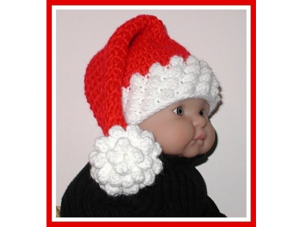 red and white santa baby hat
