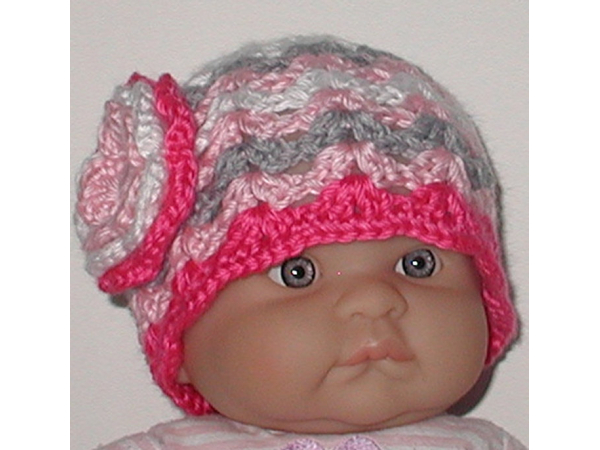 gray and pink hat for baby girls