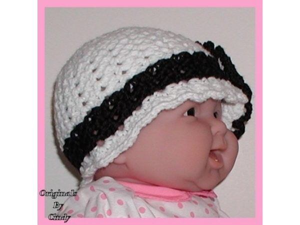 black and white baby girl hat