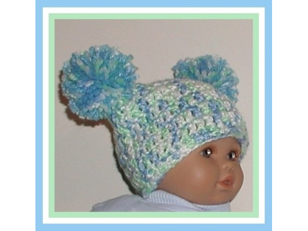 blue green white preemie boys hat