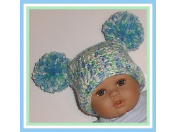 preemie boys hat blue green white