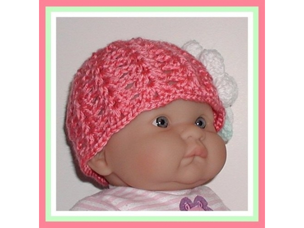 coral baby hat