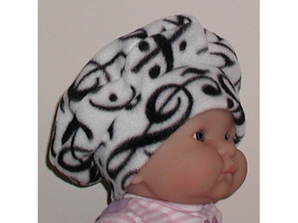 Black and white music theme baby girls hat