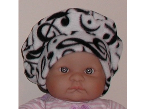 black and white music baby hat