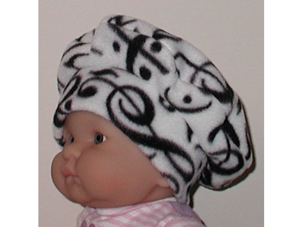 black and white baby beret