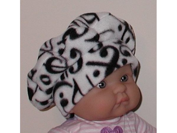 black and white music theme baby beret