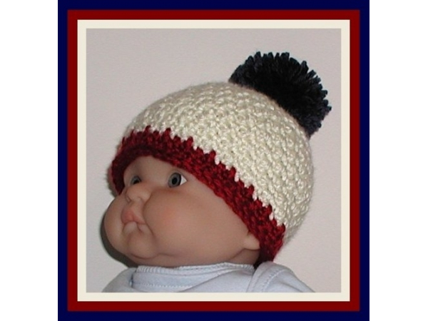 cream and navy blue hat for baby boys
