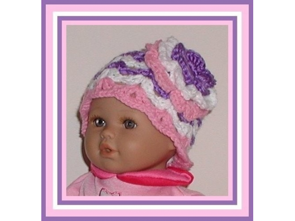 purple and pink hat for preemie girl