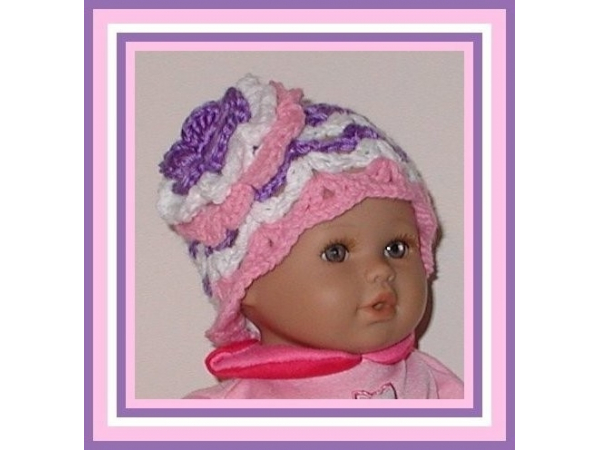 pink purple white hat for preemie girls