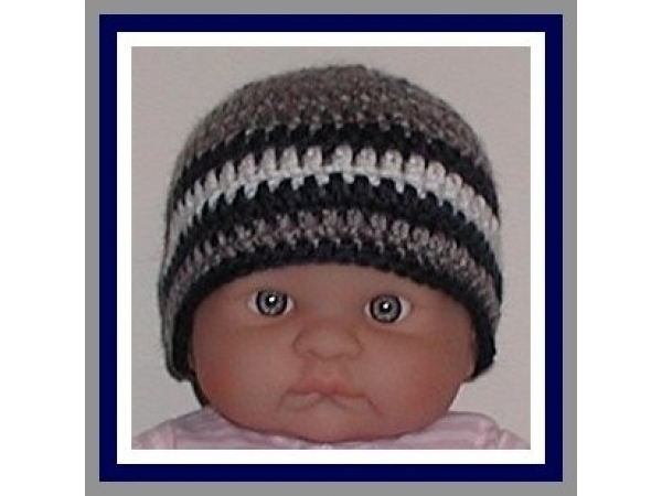 newborn boy beanie blue gray white