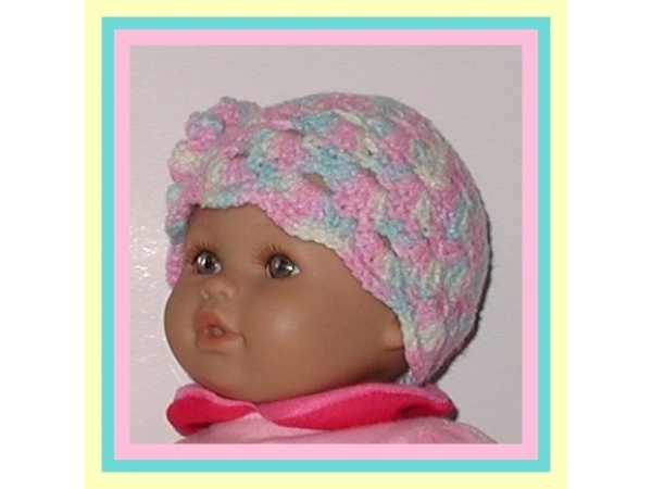 pink yellow light green preemie girls hat