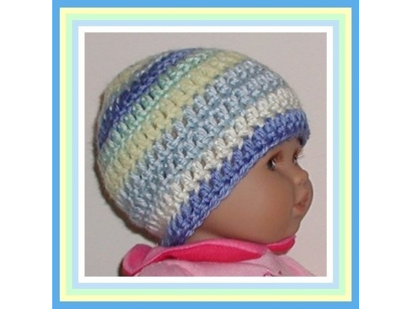 blue and yellow preemie boy hat
