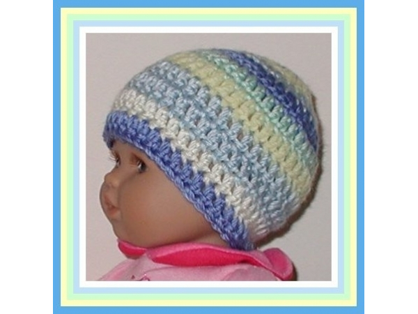 blue yellow mint green white preemie boys hat