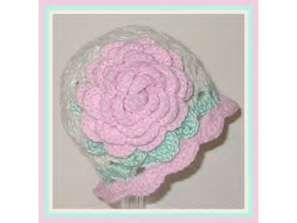 Cream and pink toddler hat