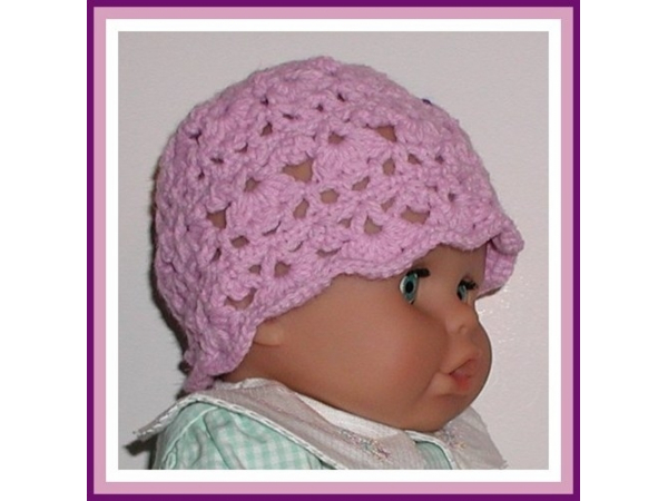 Lavender lace purple baby girls hat