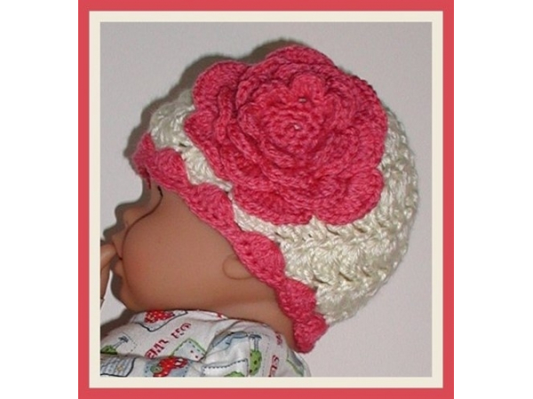 cream baby girl hat