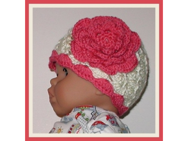 cream and pink hat for baby girls