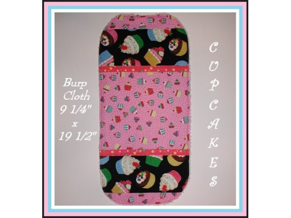 cupcakes burp cloth