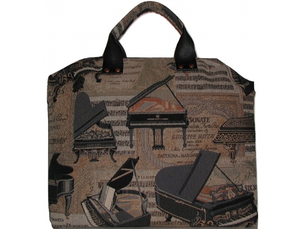 music theme carpet bag with grand pianos