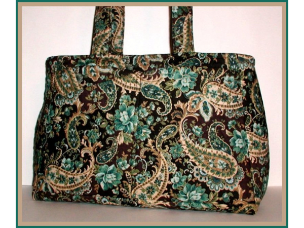 Turquoise And Brown Extra Large Purse