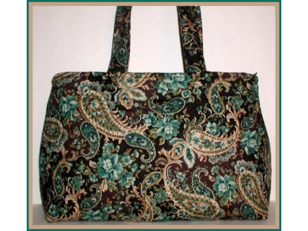 Brown And Turquoise Tote Bag