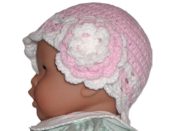 Pink And White Hat For Baby Girls