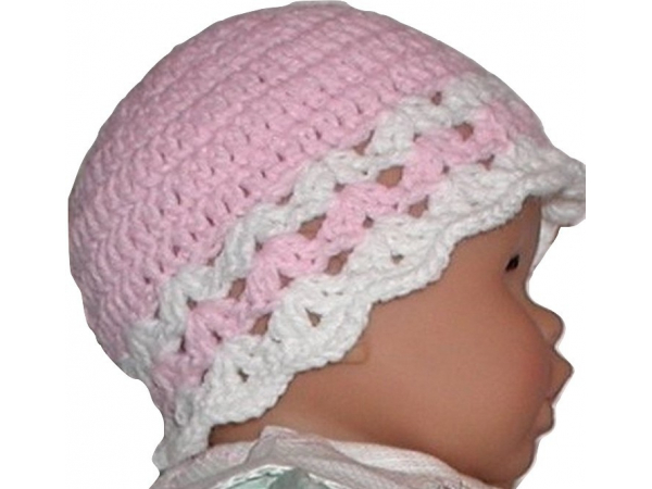 Mixed Baby Girl Hat Flower Pink White