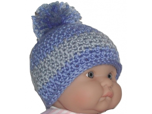 Country Blue And Gray Newborn Boy Hat