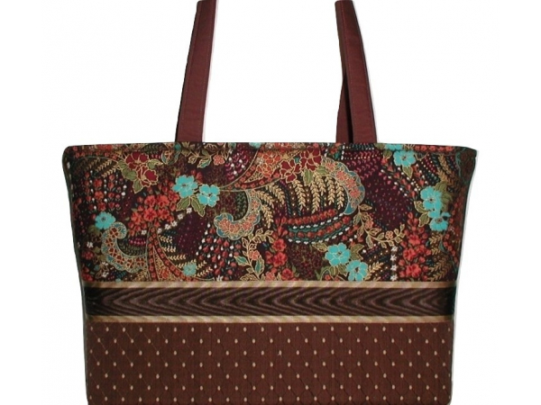Brown And Turquoise Paisley Tote Bag Handbag