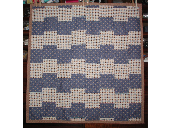 Brown Blue Baby Quilt