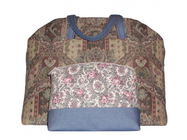 Mauve Tapestry Carpet Bag