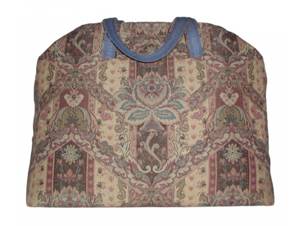 Country Blue Tapestry Carpet Bag