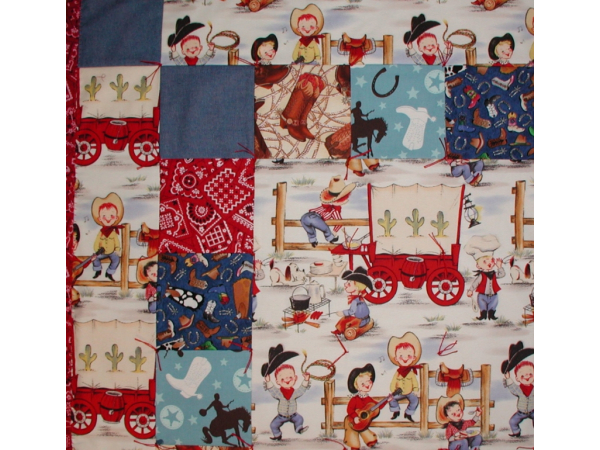 Handmade baby boys western quilt