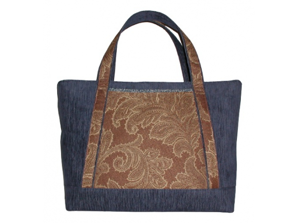 Blue And Brown Carpet Bag