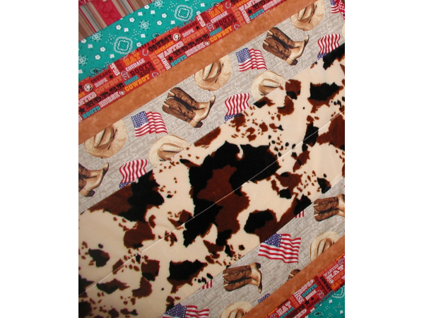 Cowhide Western Quilt For Baby Boys And Toddlers