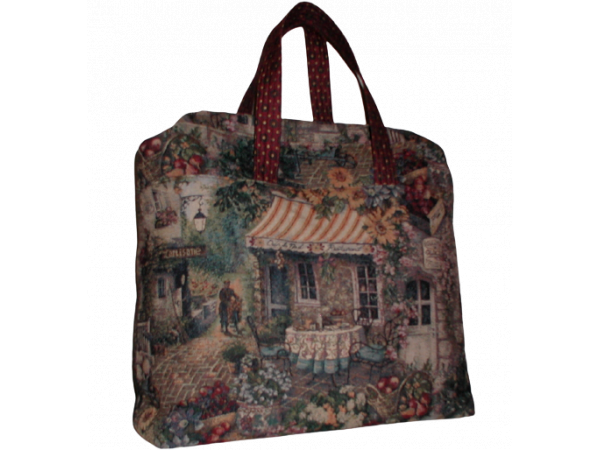 Old Time French Cafe Tapestry Carpet Bag