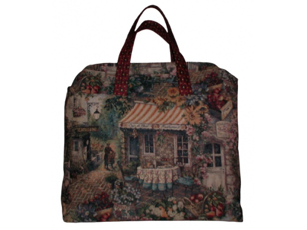 Extra Large Carpet Bag In French Cafe Tapestry