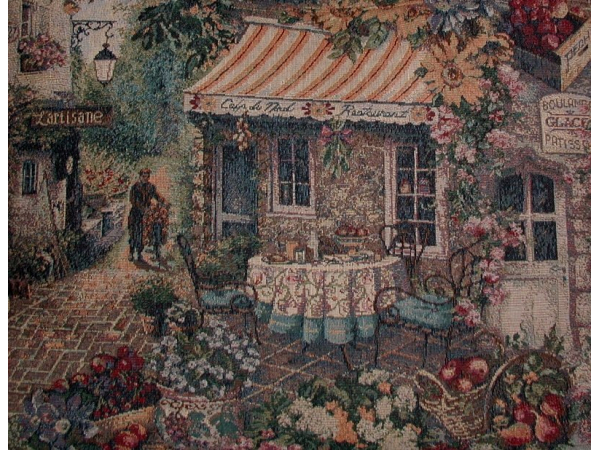 French Restaurant Tapestry Bag