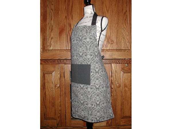 Gray Damask Apron Fits Up To 2X