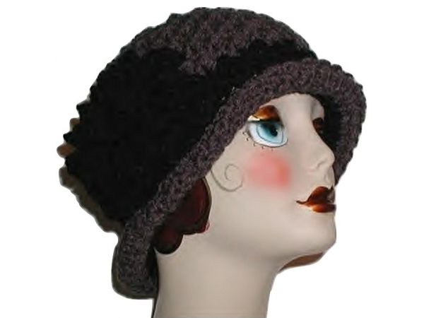 Charcoal Gray Women's Hat With Black Hatband