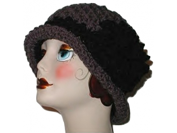 Dark Charcoal Gray And Black Band Women's Hat