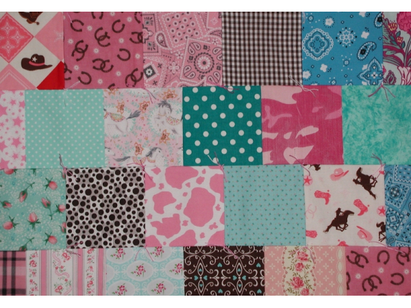 Turquoise And Pink Toddler Girls Quilt