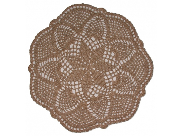 Light Brown Doily Rug