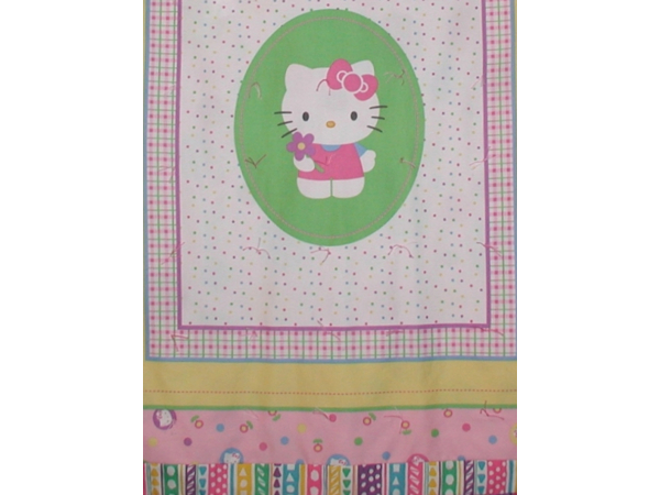 Hello Kitty Pink Lime Purple Baby Quilt