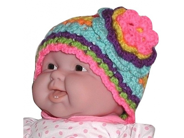 Bright Pink Green Purple Toddler Girls Hat