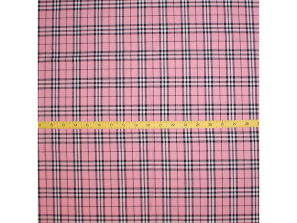 Pink And Black Plaid Fabric