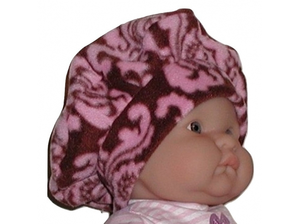 Pink and brown beret