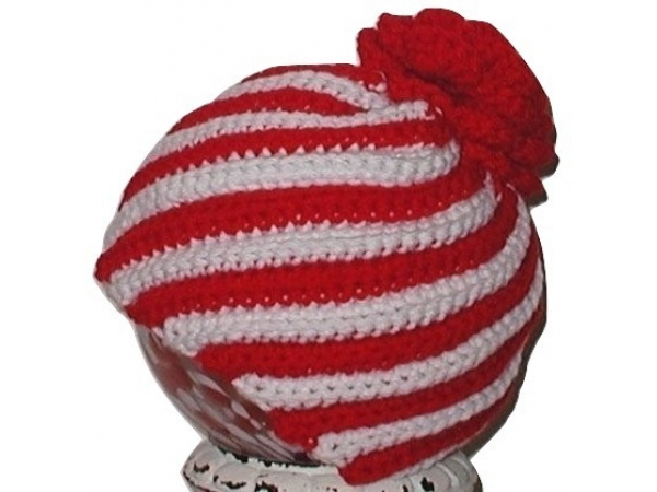 Red And White Stripes Christmas Hat For Toddlers