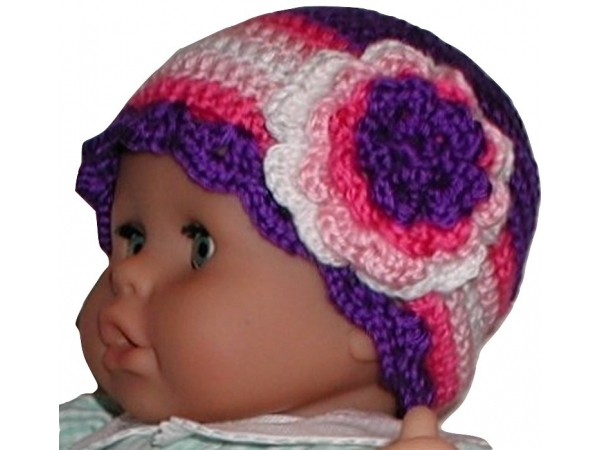 Pink And Purple Baby Hat