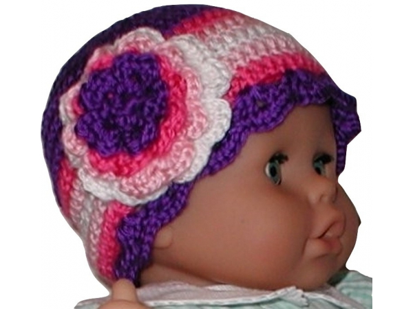 Purple And Pink Baby Hat